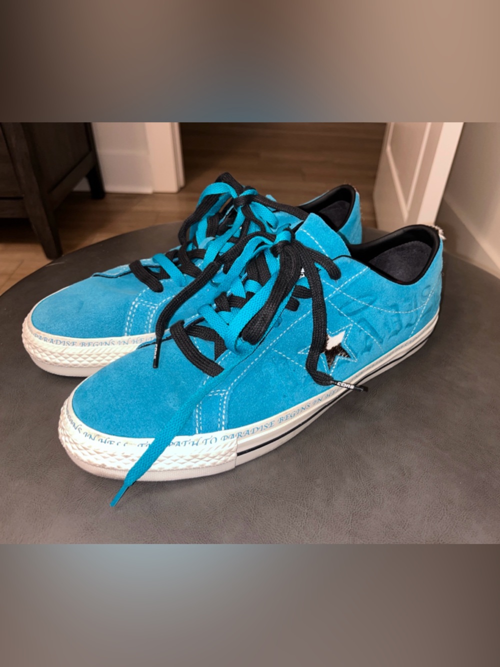 Men’s 10.5 Sean Pablo x Converse One Star Pro Low Paradise - Teal w/cow hide
